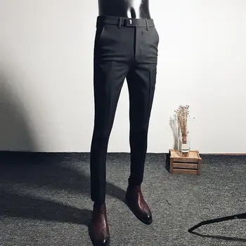 Stilingos vyriškos oficialios kelnės Super minkštos vyriškos dalykinės kelnės Good Touch Slim Fit Užtrauktukas Skristi Verslo kelnės Padažas