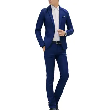 Vyriškų lieknų kelnių komplektas Stilingas vyriškų dalykinių kostiumų komplektas Atlapas Slim Fit Kelnės su kišenėmis pavasario rudens vyriškų kelnių komplektui
