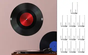 10 Pakuotė Akrilinės lentynos sieniniam sieniniam laikikliui Įrašų ekranas Vinilo laikiklis Sieninis akrilo albumo įrašas namų dekoravimui