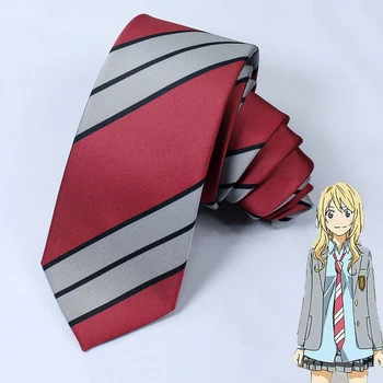 Anime Your Lie in April Miyazono Kaori Cosplay Tie Arima Kousei Necktie Original JK Stripe Tie Accessories Christmas Party Props