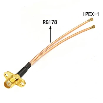 SMA Female / RP Jack 2 skylių skydelis į 2X U.FL IPX RG178 kabelių jungtis Adapterio skirstytuvas Wifi maršrutizatoriui NAUJA didmeninė prekyba