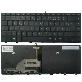 prancūziška foninio apšvietimo nauja nešiojamojo kompiuterio klaviatūra, skirta HP Probook 640 G4 645 G4 645 G5 430 G5 440 G5 445 G5 FR su juodu rėmeliu