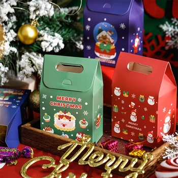 Linksmų kalėdinių saldainių dovanų dėžutė popieriniai sausainiai sausainių dovanų pakavimo maišeliai 