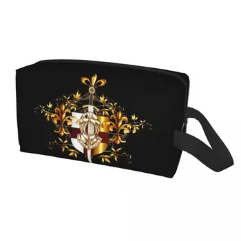 Riteriai Tamplierių kryžiaus skydo simbolis Kelionės kosmetikos krepšys Viduramžių kardo emblema Užsakymas Makiažas Tualeto reikmenų organizatorius Saugojimas Dopp rinkinys