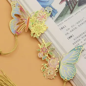 Senovės subtilus drugelis Žymės Gėlių mada Kūrybinės studentų kanceliarinės prekės Kinų stiliaus tuščiaviduriai kutai Knygos klipas